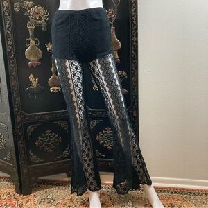Abercrombie & Fitch Black Lace Flare Pants